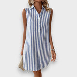 Lúcia | Vestido Camisa Listrado Sofisticado - Ines Braga