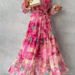 Luísa™ | Vestido Floral de Envolver com Toque Romântico - Ines Braga
