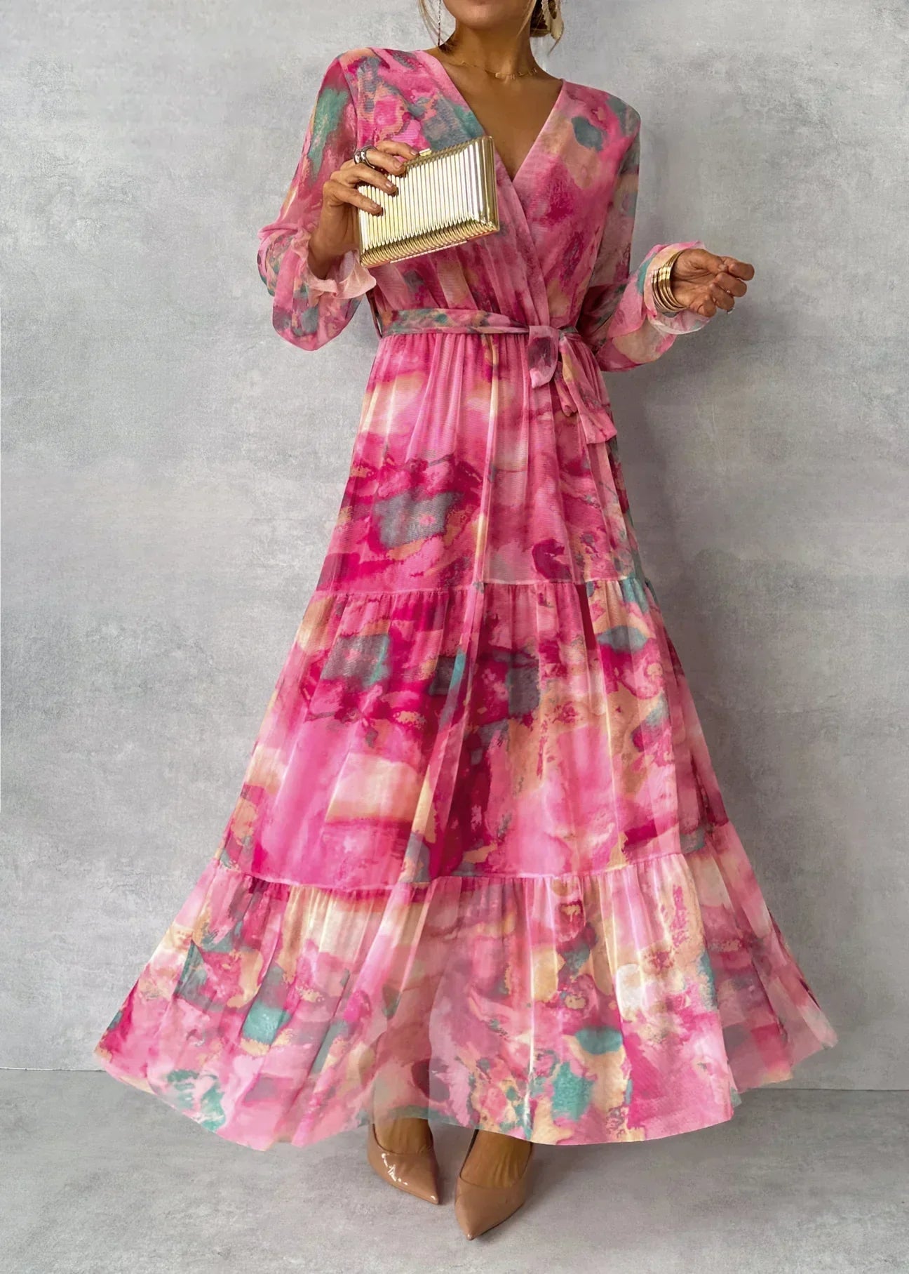 Luísa™ | Vestido Floral de Envolver com Toque Romântico - Ines Braga