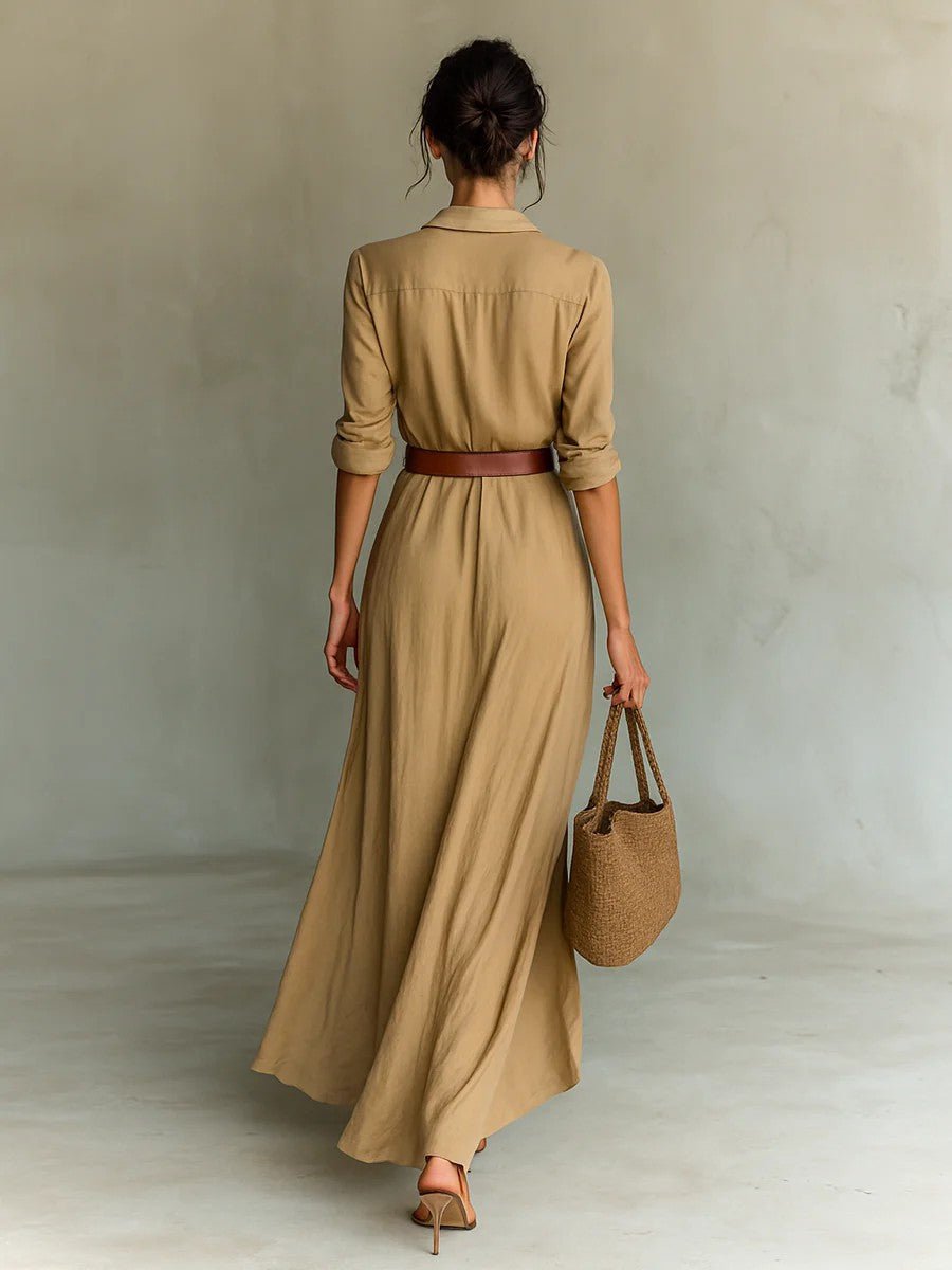 Lurdes – Vestido Maxi Transpassado Com Cinto - Ines Braga