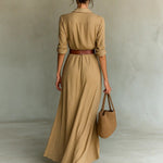 Lurdes – Vestido Maxi Transpassado Com Cinto - Ines Braga