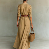 Lurdes – Vestido Maxi Transpassado Com Cinto - Ines Braga