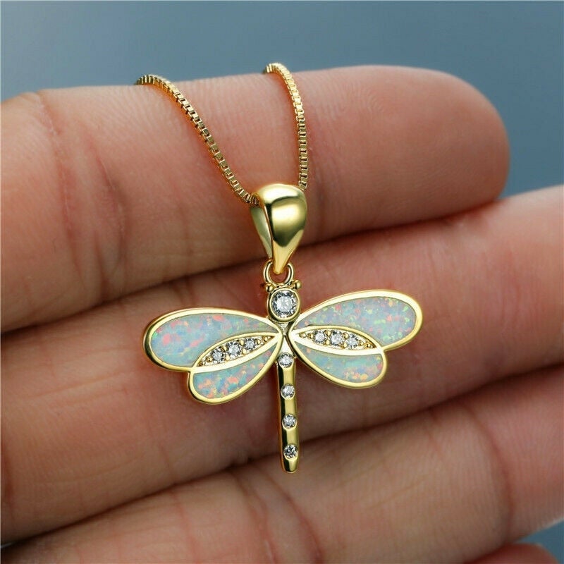 Luz Joias Colar Dourado Com Pássaros E Opala - Estilo Único - Ines Braga