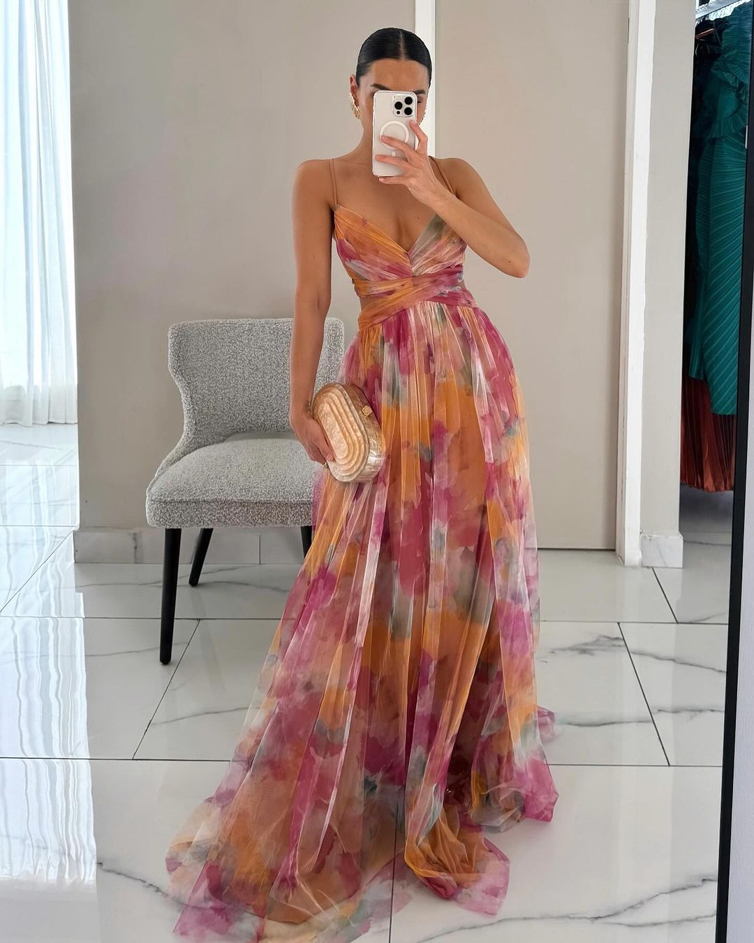 Madeline | Vestido Longo Floral para uma Elegância sem Esforço - Ines Braga