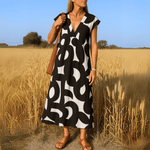 Magda| Vestido fluido com decote em V - Ines Braga