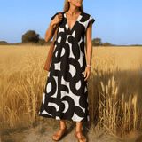 Magda| Vestido fluido com decote em V - Ines Braga