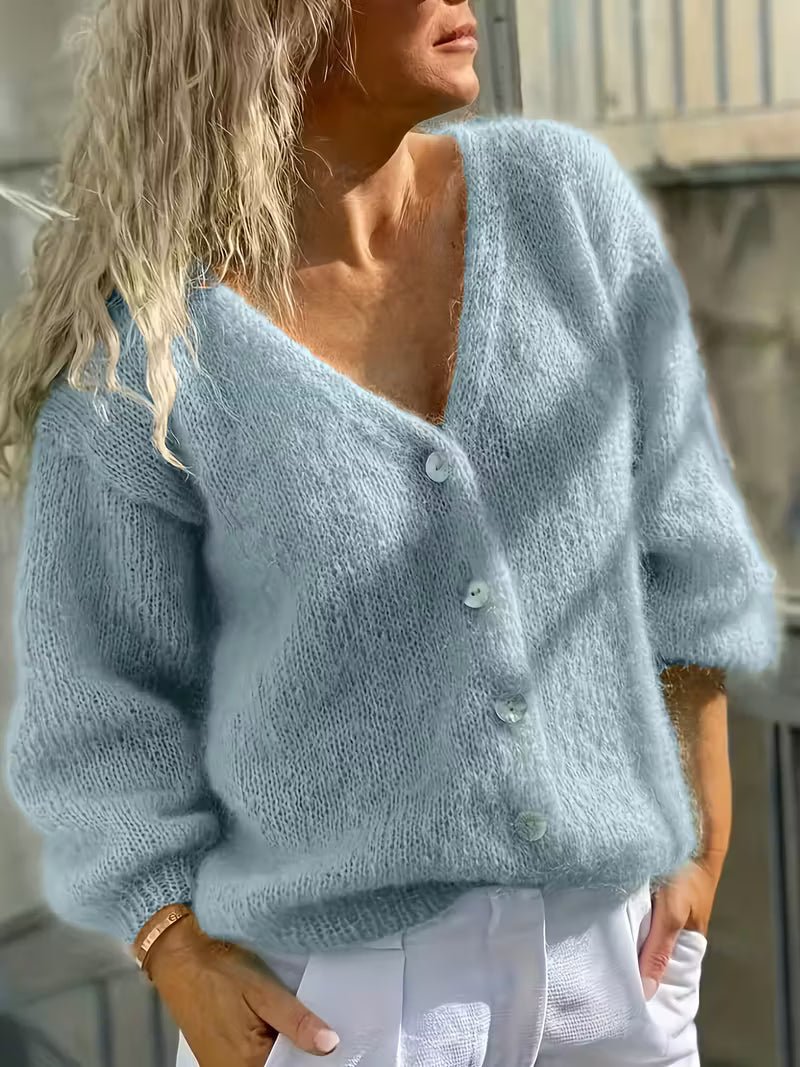 Manuela | Camisola de Malha com Botões e Manga Comprida - Ines Braga