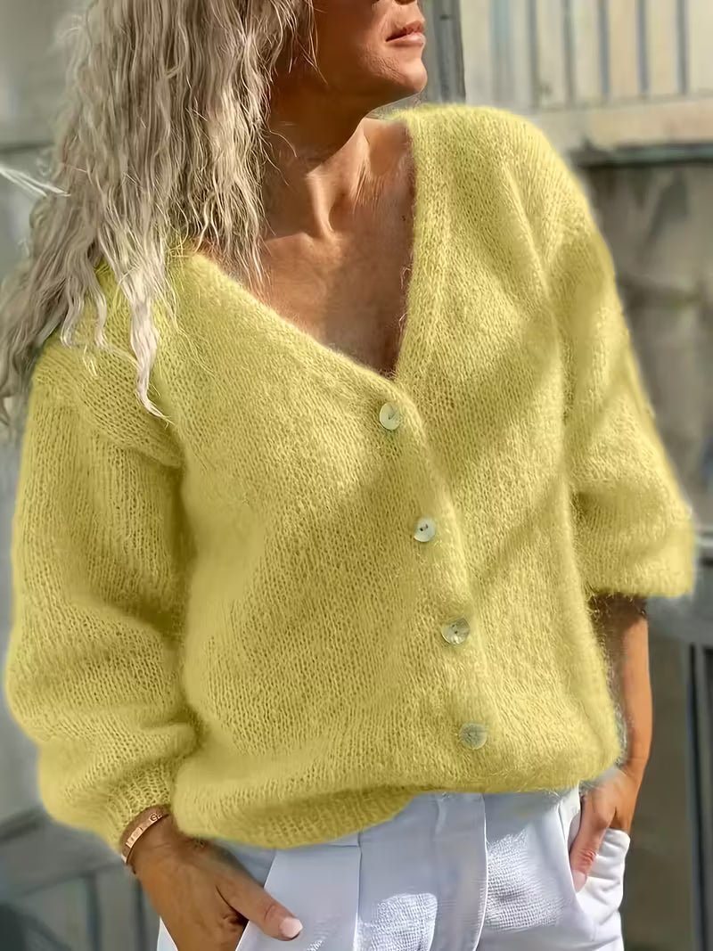 Manuela | Camisola de Malha com Botões e Manga Comprida - Ines Braga