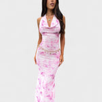 Mara™ | vestido floral cor - de - rosa - Ines Braga