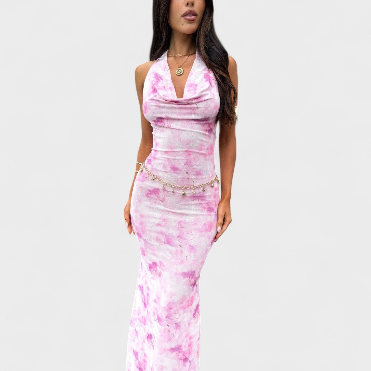Mara™ | vestido floral cor - de - rosa - Ines Braga