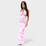 Mara™ | vestido floral cor - de - rosa - Ines Braga