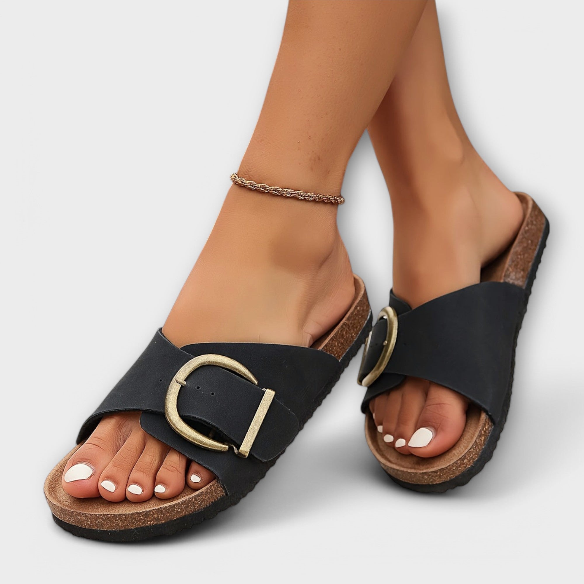 Margie – Sandálias de cortiça para mulher com design de fivela - Ines Braga