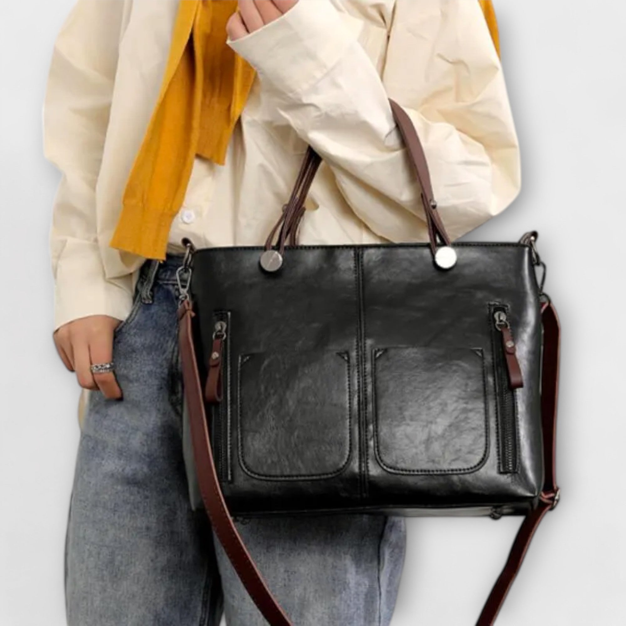 Maria. - Bolsa de couro elegante - Ines Braga