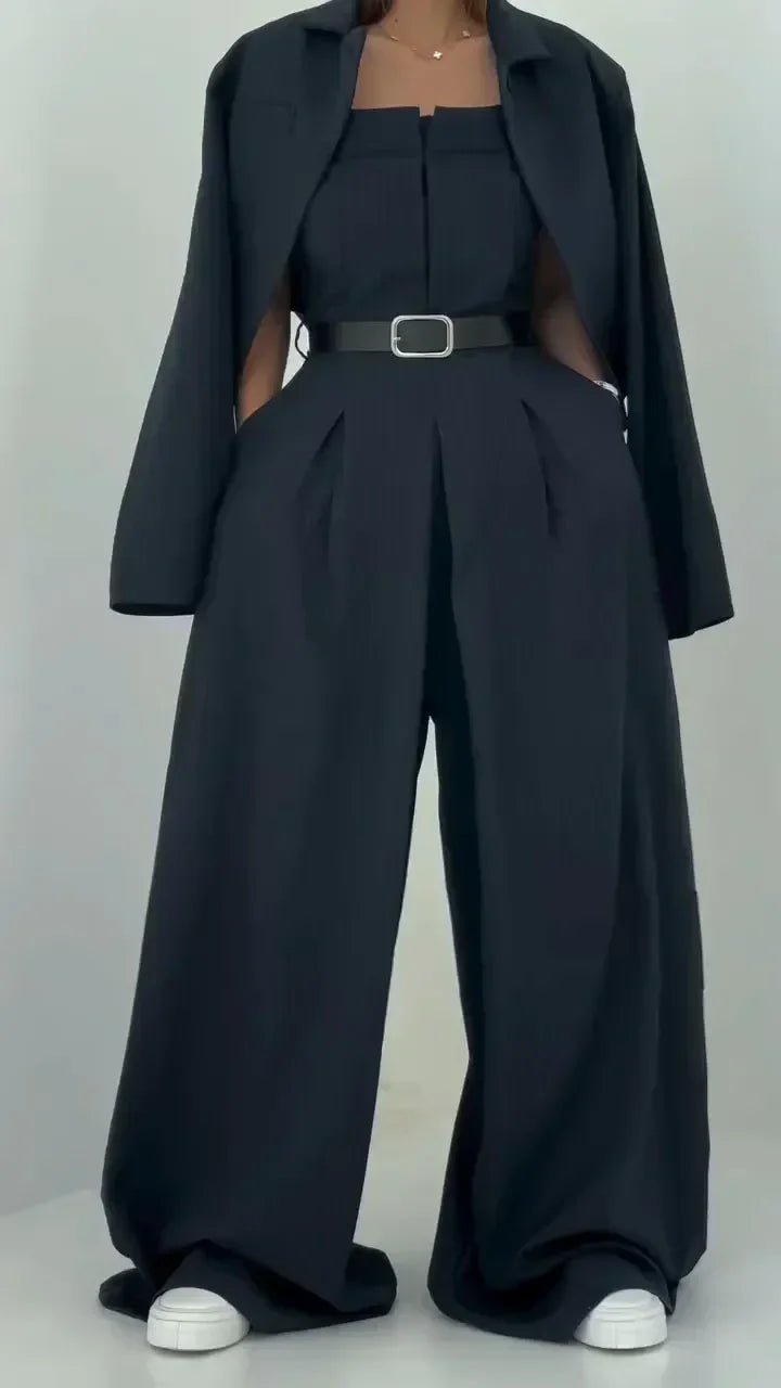 Maria™ - Conjunto Feminino Com Bustier + Casaco – Estilo elegante e moderno - Ines Braga