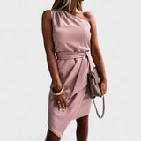 Maria João | Vestido De Um Ombro Com Cinto - Ines Braga