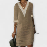 Mariana - Vestido feminino de algodão e linho - Ines Braga