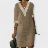 Mariana - Vestido feminino de algodão e linho - Ines Braga