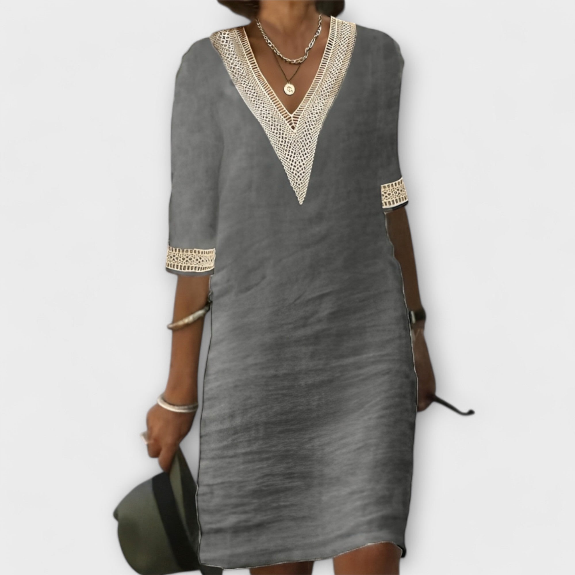 Mariana - Vestido feminino de algodão e linho - Ines Braga
