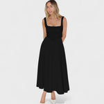 Maribel - Vestido Midi com decote quadrado - Ines Braga
