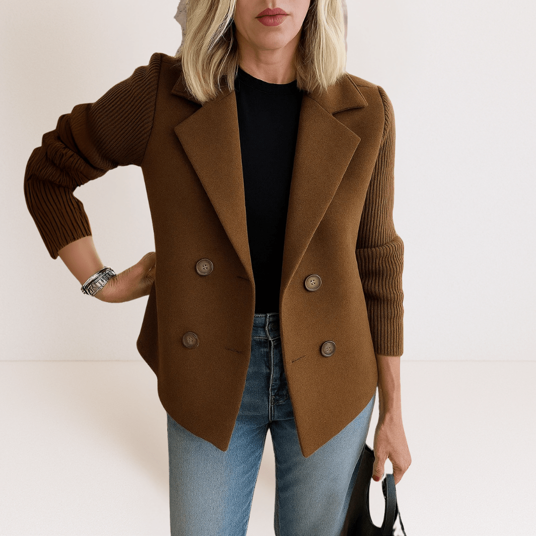 Marta™ | Casaco Elegante Com Mangas em Malha - Ines Braga
