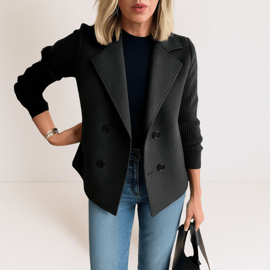 Marta™ | Casaco Elegante Com Mangas em Malha - Ines Braga