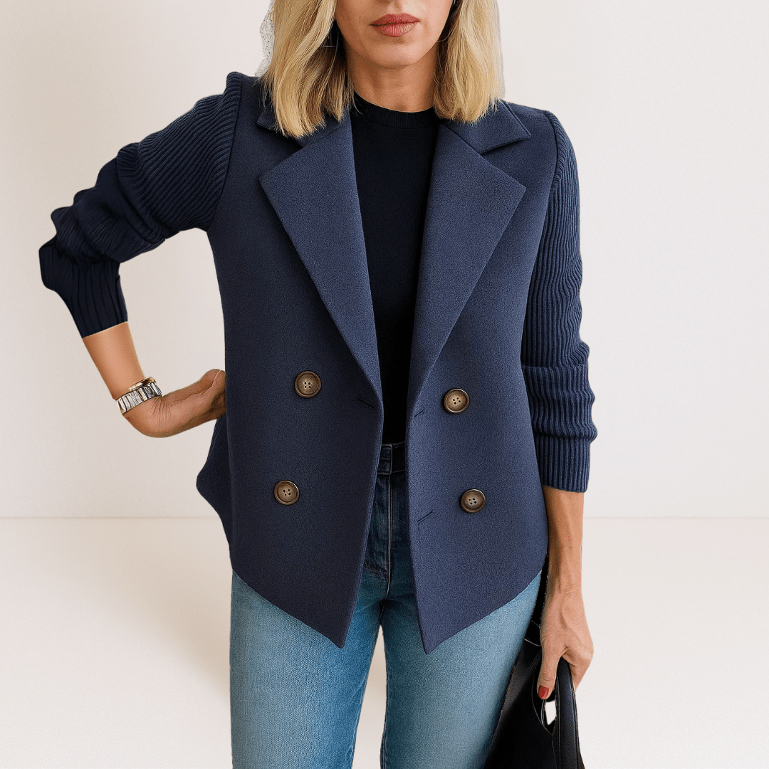 Marta™ | Casaco Elegante Com Mangas em Malha - Ines Braga