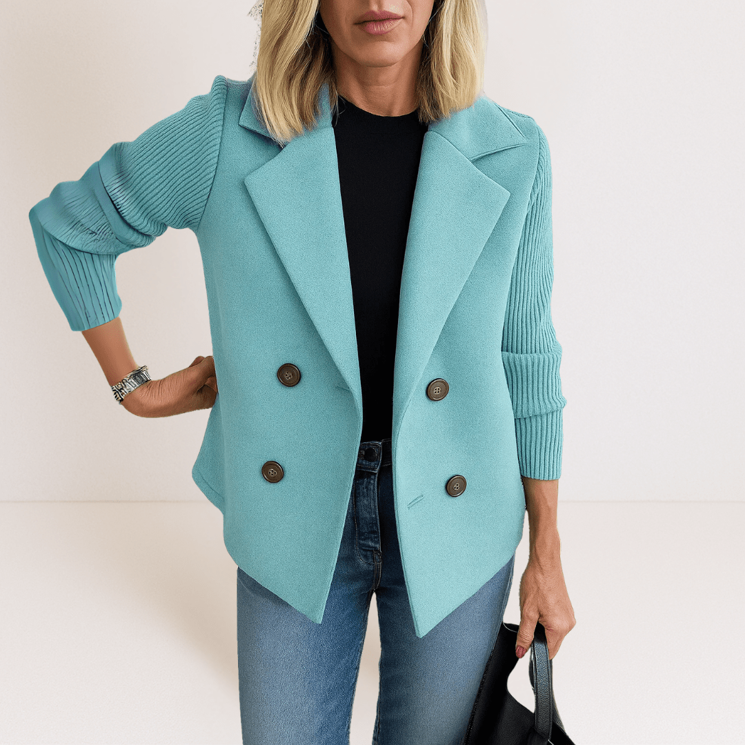 Marta™ | Casaco Elegante Com Mangas em Malha - Ines Braga