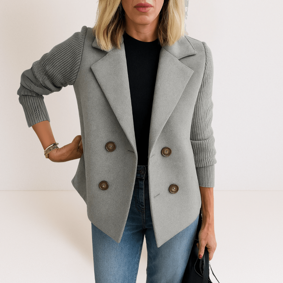 Marta™ | Casaco Elegante Com Mangas em Malha - Ines Braga