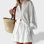 Maud | Conjunto de camisa e shorts de linho chique - Ines Braga