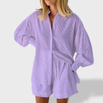 Maud | Conjunto de camisa e shorts de linho chique - Ines Braga