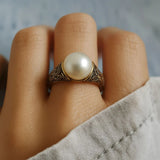 Meridia | Anel Vintage Elegante de Pérola Natural - Ines Braga