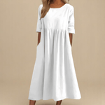 Minea™ | Vestido Em Algodão Arejado - Ines Braga