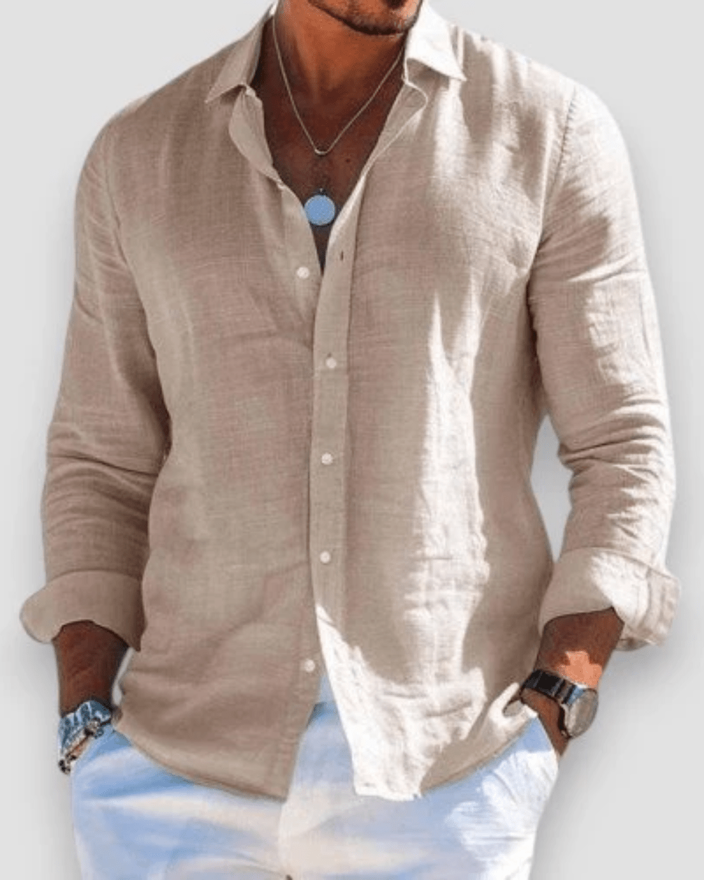 MIRAVO | Camisa casual em linho para homem - Ines Braga