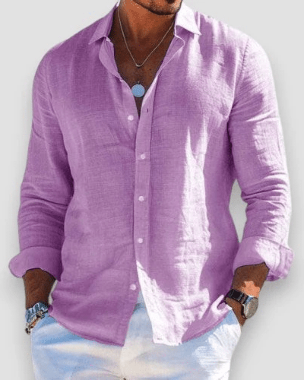 MIRAVO | Camisa casual em linho para homem - Ines Braga