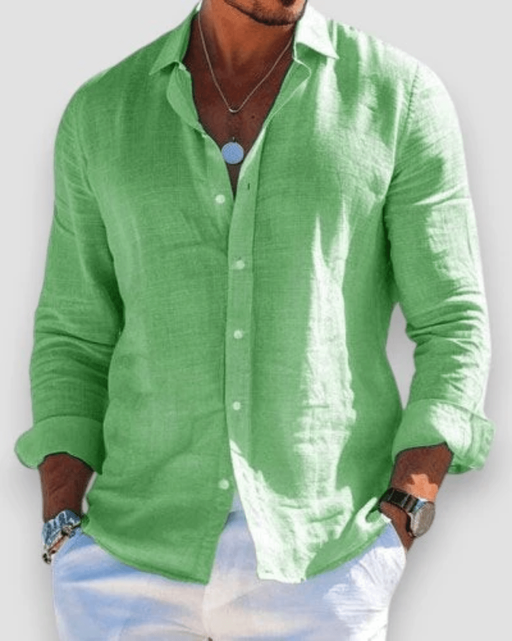 MIRAVO | Camisa casual em linho para homem - Ines Braga