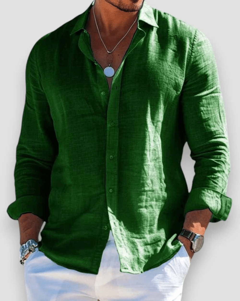 MIRAVO | Camisa casual em linho para homem - Ines Braga