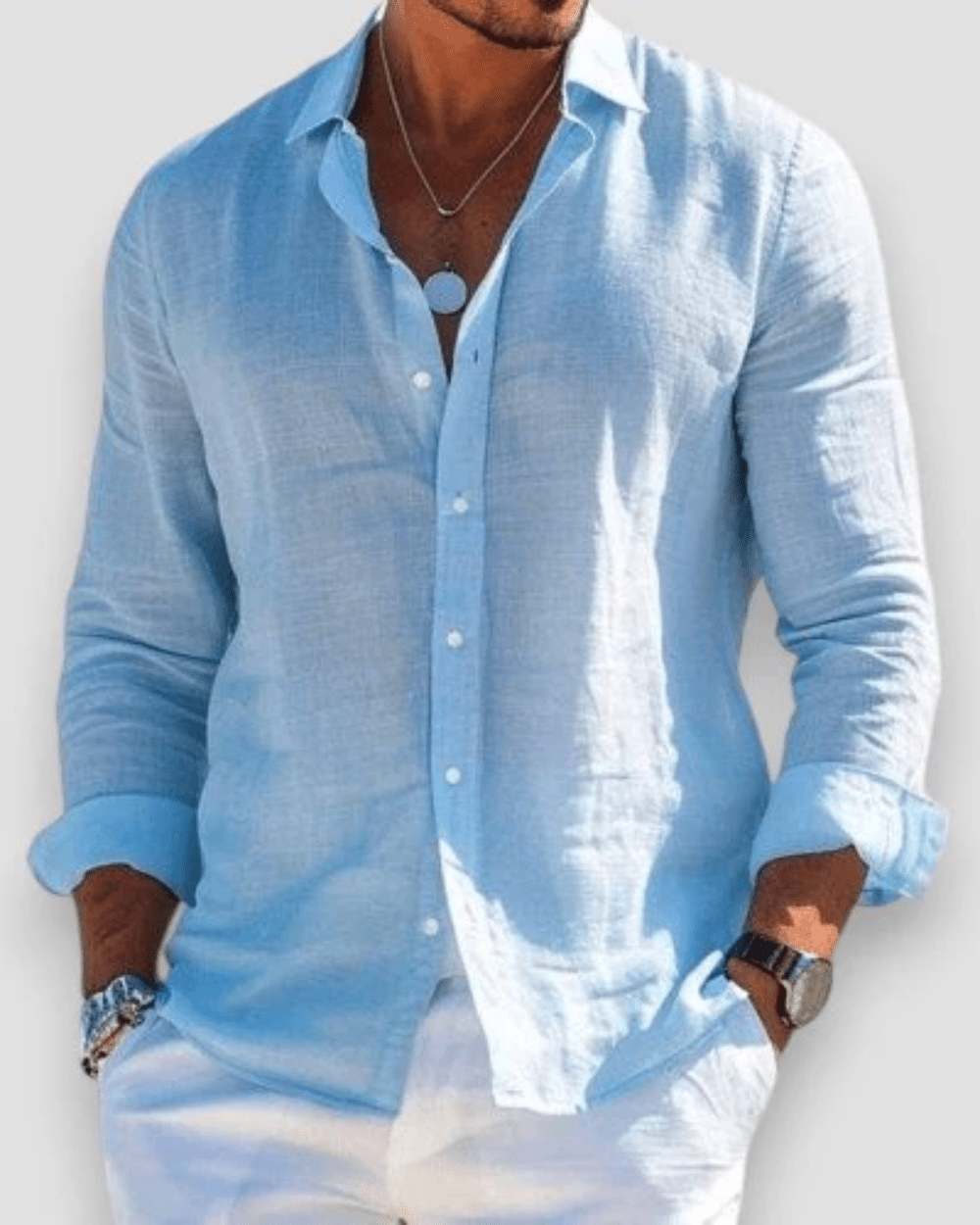 MIRAVO | Camisa casual em linho para homem - Ines Braga