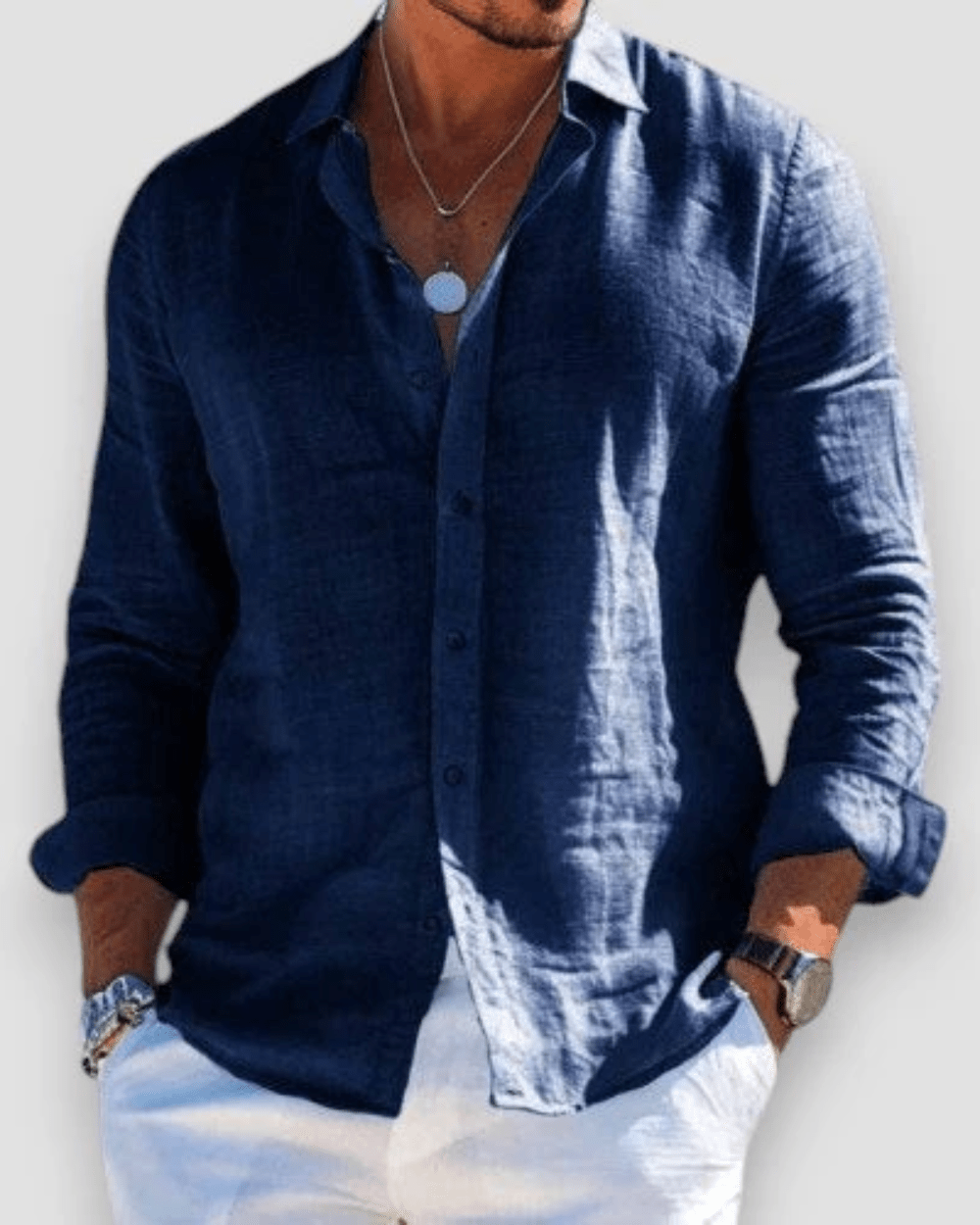 MIRAVO | Camisa casual em linho para homem - Ines Braga