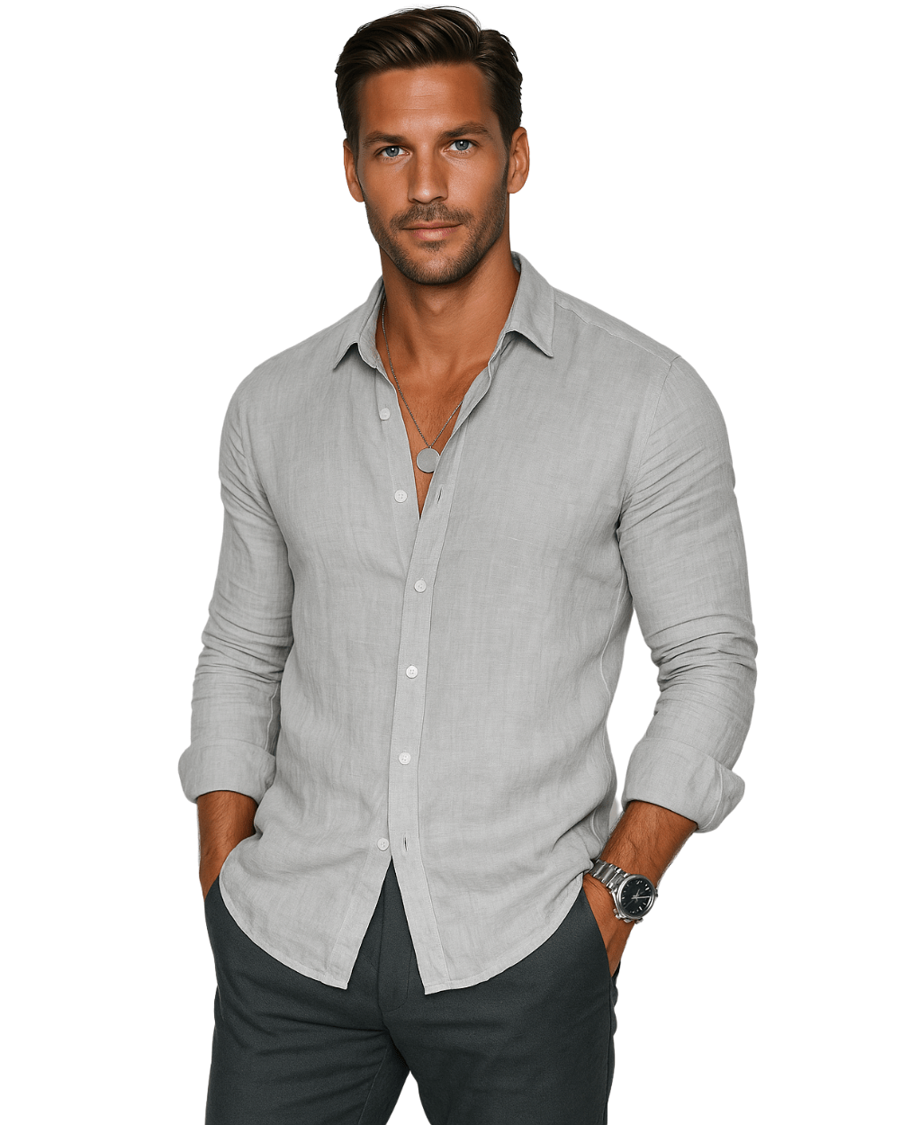MIRAVO | Camisa casual em linho para homem - Ines Braga