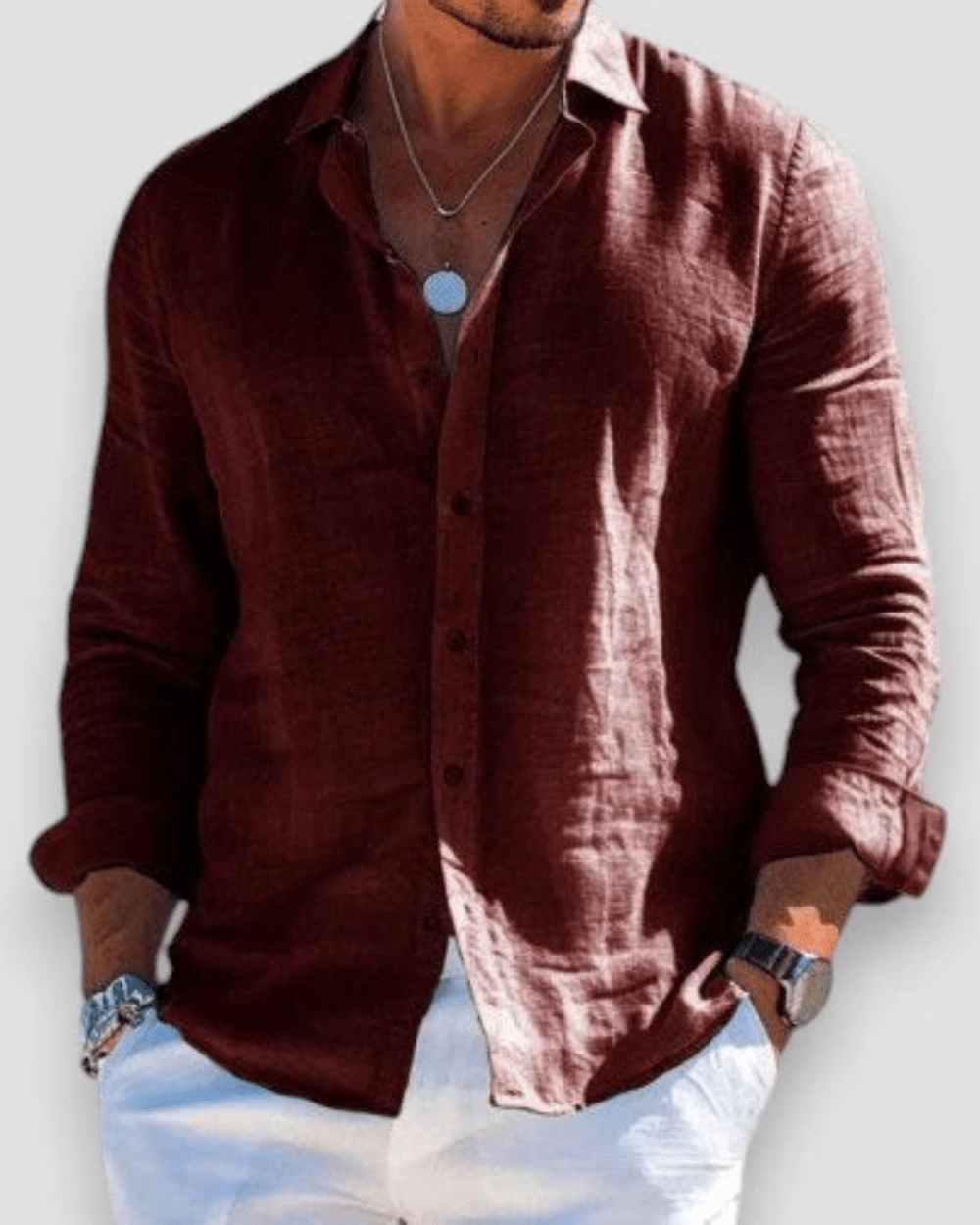 MIRAVO | Camisa casual em linho para homem - Ines Braga