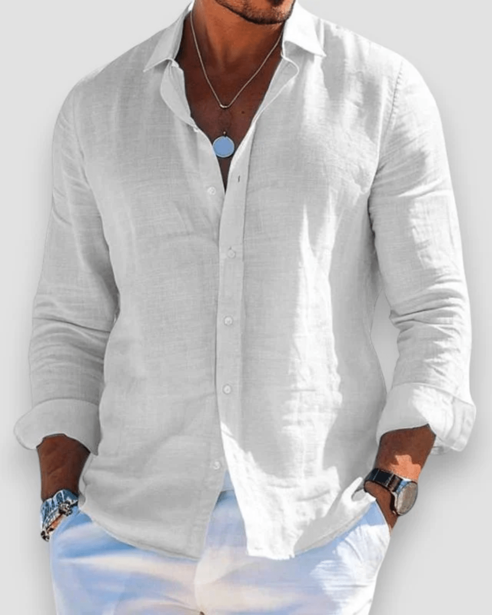 MIRAVO | Camisa casual em linho para homem - Ines Braga