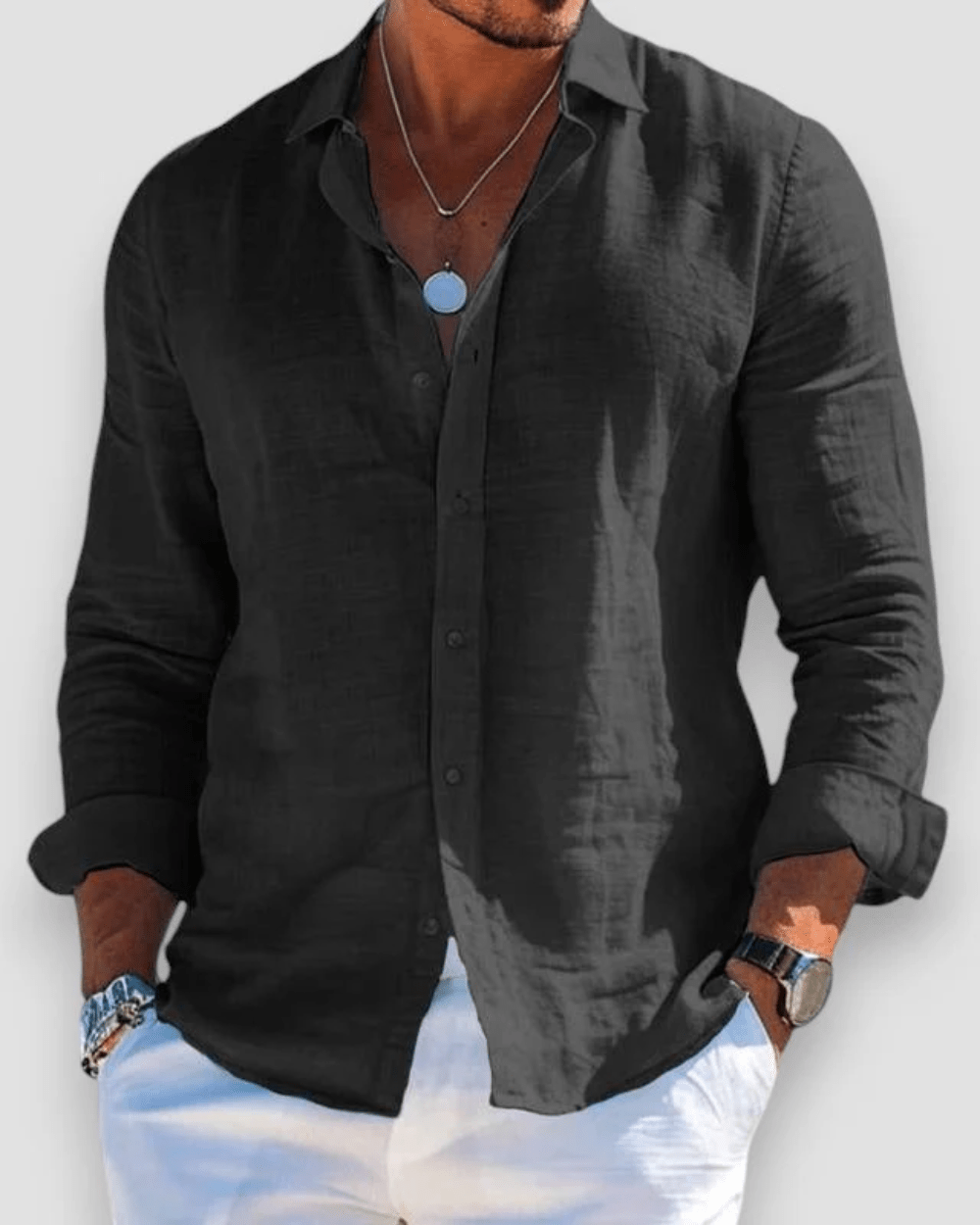 MIRAVO | Camisa casual em linho para homem - Ines Braga