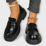 Mocassins Femininos com Design Ortopédico e Saltos em Cetim - Ines Braga