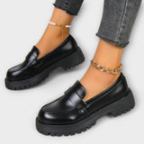 Mocassins Femininos com Design Ortopédico e Saltos em Cetim - Ines Braga