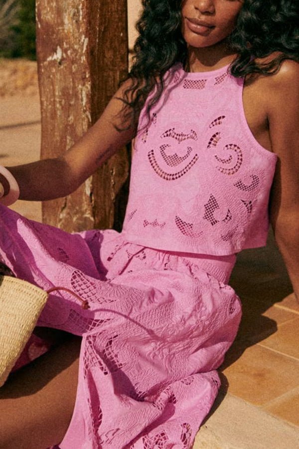Moise | Conjunto Rosa em Renda - Ines Braga