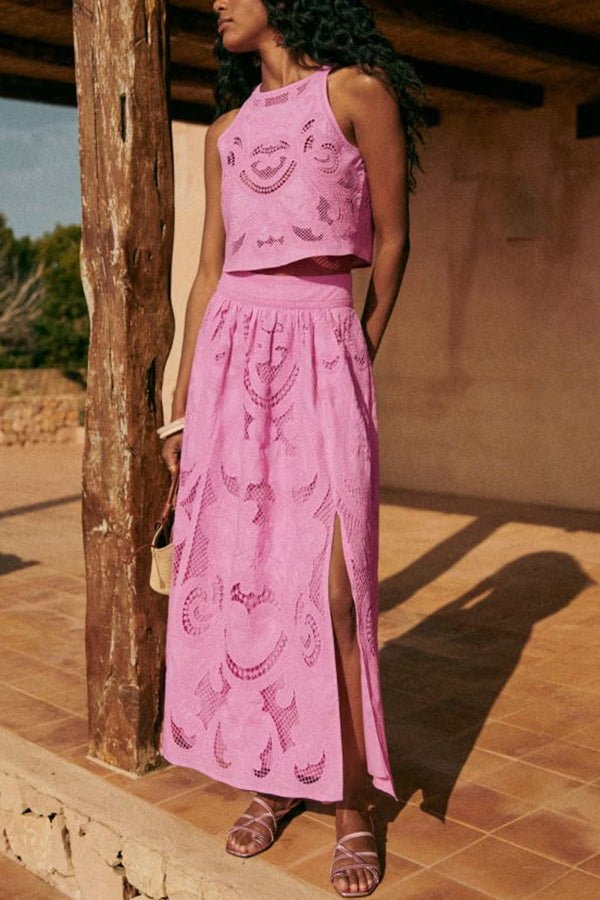 Moise | Conjunto Rosa em Renda - Ines Braga