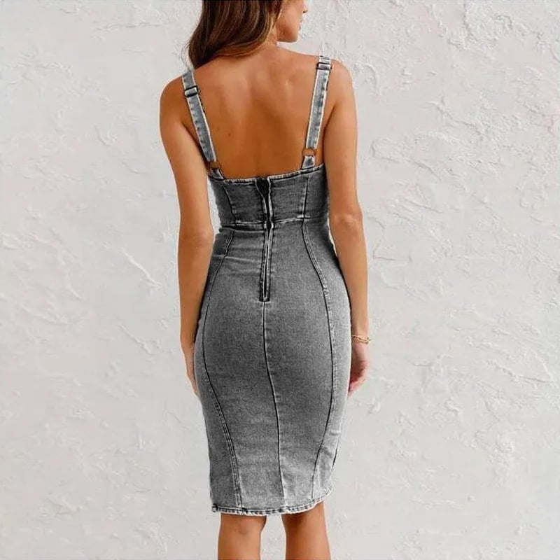 Mona | Vestido de ganga moderno, corte elegante e conforto total. - Ines Braga