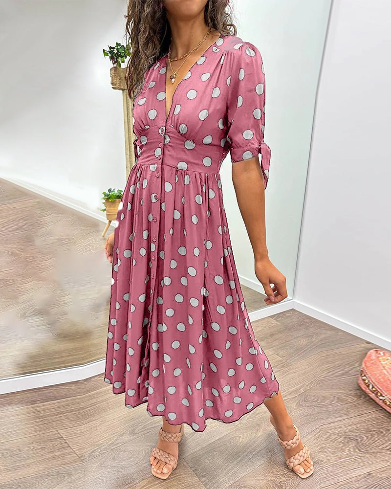 Monica™ | Vestido Elegante de Bolinhas - Ines Braga