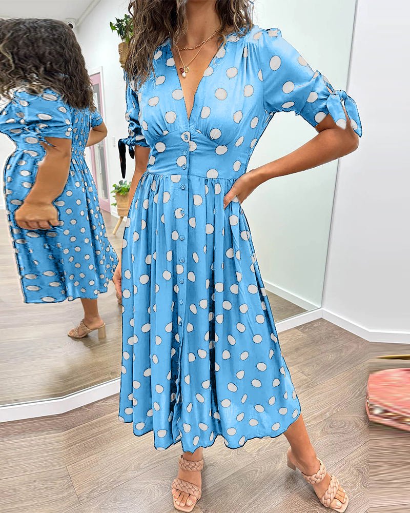 Monica™ | Vestido Elegante de Bolinhas - Ines Braga