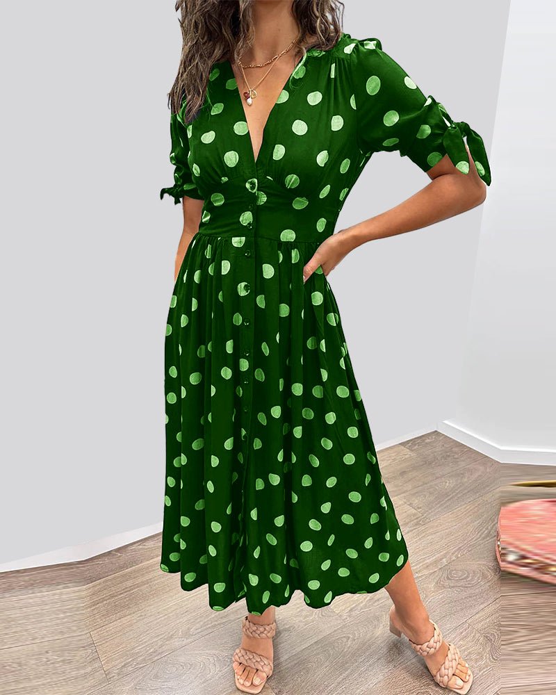 Monica™ | Vestido Elegante de Bolinhas - Ines Braga
